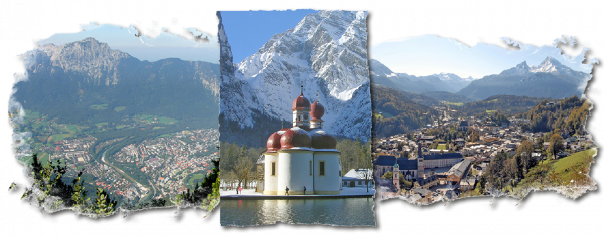 Collage von Bildern aus dem Berchtesgadener Land